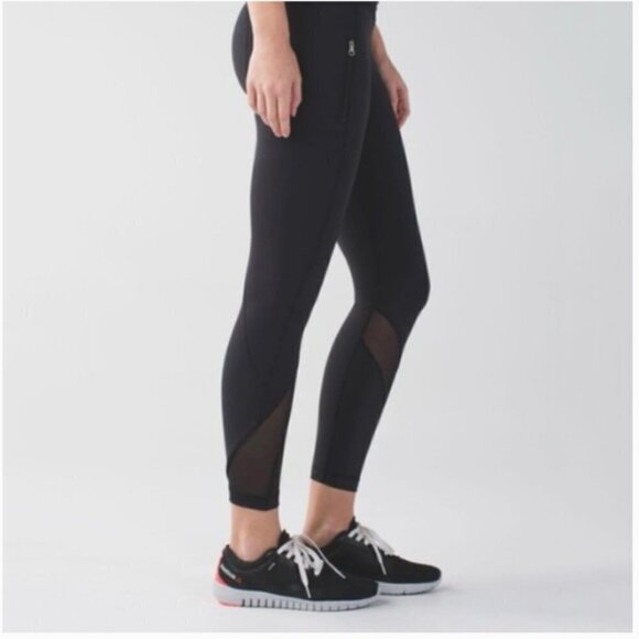 Lululemon Inspire Tight II Mesh Black size 4 - Picture 1 of 7